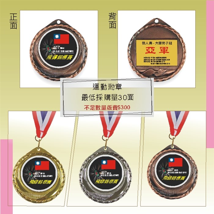MD-95銅  運動勳章獎牌(缺貨)