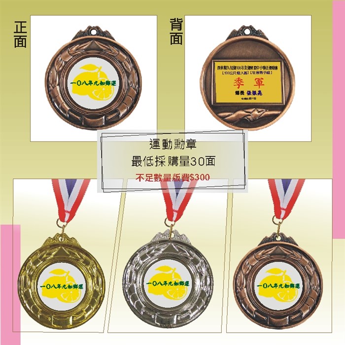 MD-73銅  運動勳章獎牌(缺貨)