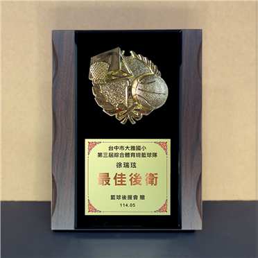 YS-340-11  運動黑晶獎牌/籃球 