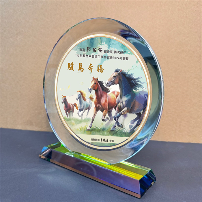 CTO-1913-5 水晶插畫/駿馬雄風